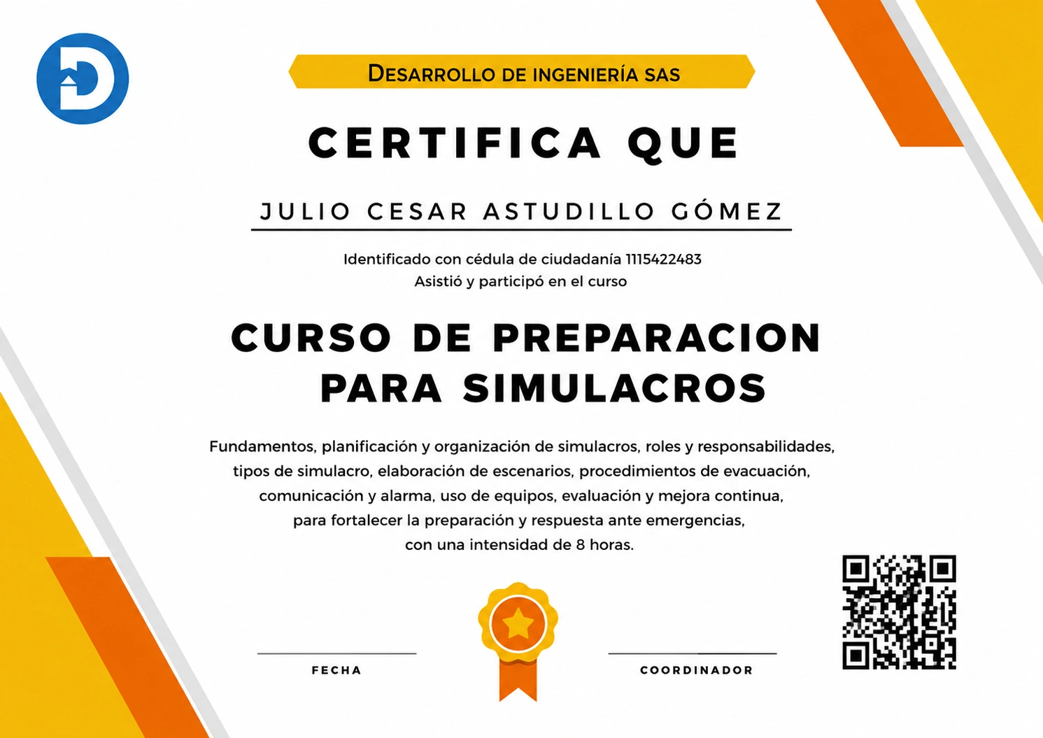 certificado-curso-preparacion-para-simulacros Curso de capacitación en diseño y ejecución de simulacros de evacuación certificado para laborar